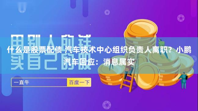 什么是股票配债 汽车技术中心组织负责人离职？小鹏汽车回应：消息属实